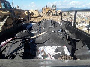 At buncombe county landfill dumping 2.6 tons of shingles