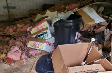 Garage cleanout in Canton NC before picture